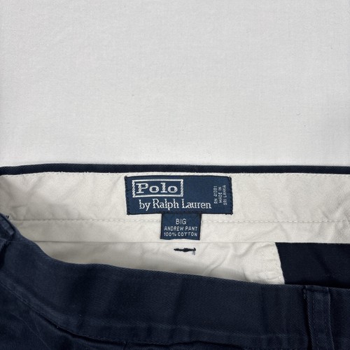 Polo Ralph Lauren Andrew Pant Men's 48 (50) Blue Big Chino Casual Cuffed Classic - Picture 3 of 13