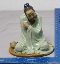 Vintage Li Bai Tang Dynasty Poet Shiwan Chinese Mudman Pottery Figurine