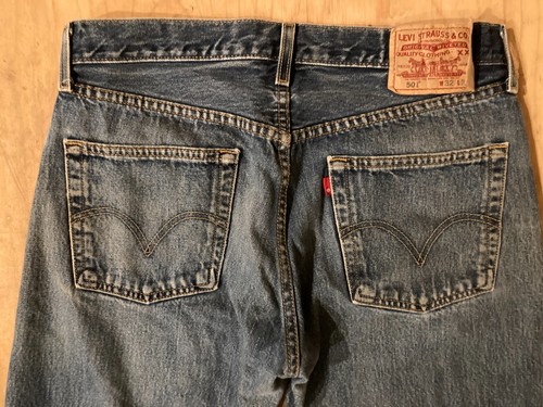 Vintage Levi 501 Jeans-Natural Distress Denim-Vintage Denim - Picture 6 of 8
