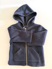 GAP Kids Fleece Hoodie Jacket Navy Blue Full Zip Logn Sleeve Size 10/XXS