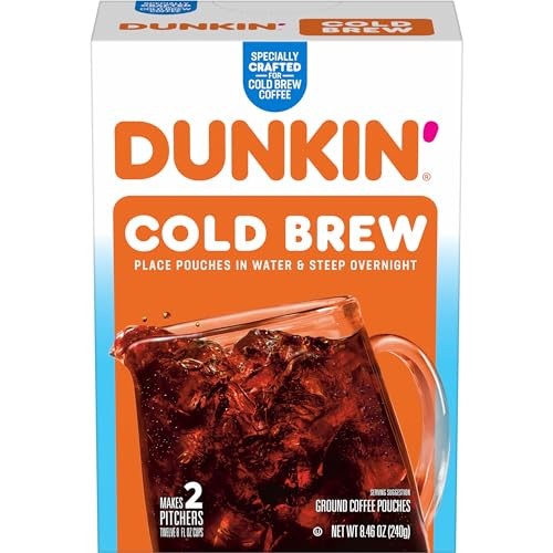 Dunkin Sacchetti Caffè Cold Brew 8,46 once Confezione da 6 Caffè Facile Ghiacciato 24 Bustine - Foto 3 di 9