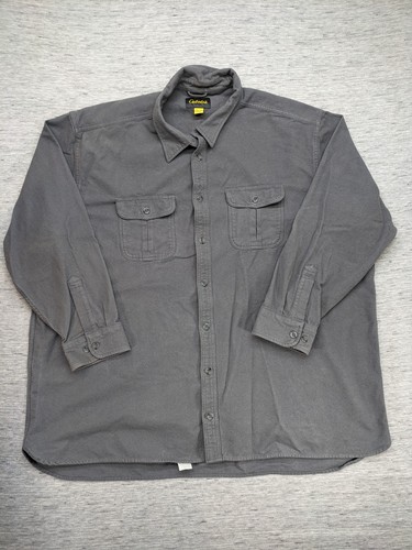 Cabela’s 5XL Tall grau Baumwolle Flanell Langarm geknöpftes Hemd Outdoor Jagd
