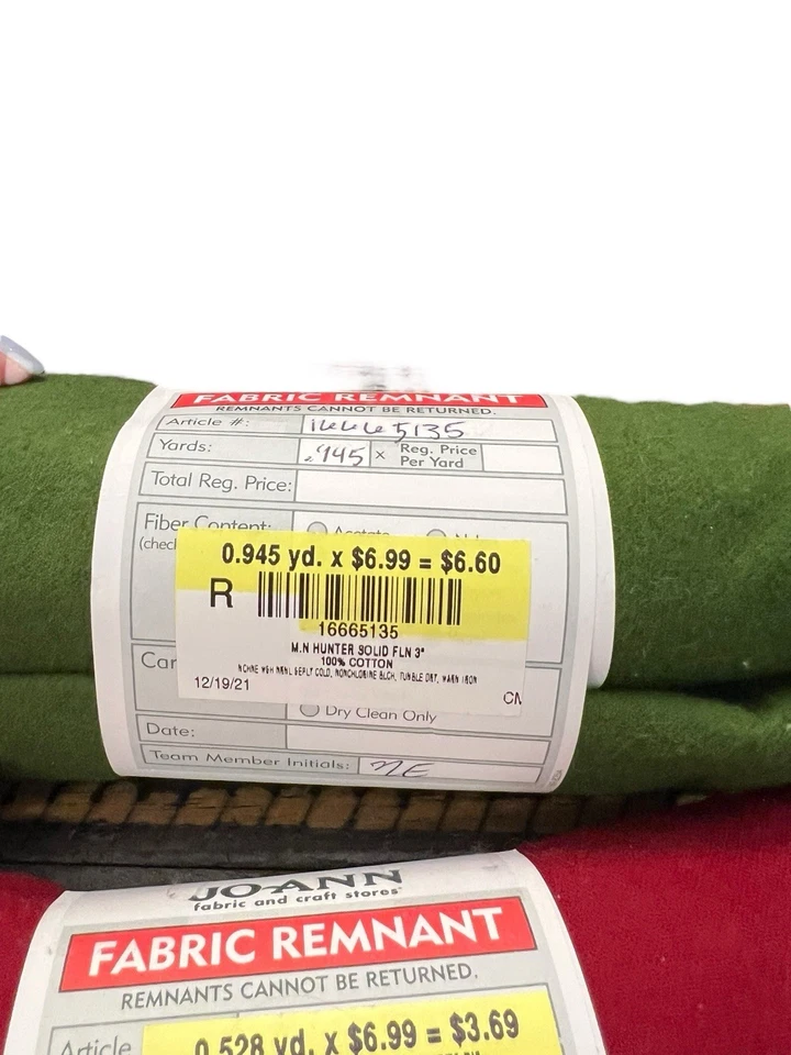 Lote 3 Tela Algodón Polar Costura NUEVO Acogedor Suave 1.5+ Yarda 2021 Rojo Verde Vacaciones Foto 4 de 4