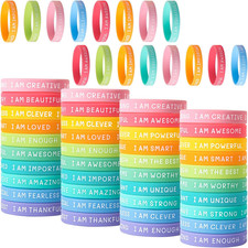 60 Pieces Students Inspirational Wristbands Rubber Bracelets Fun Motivational Wr