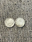1951-D & 1954-D  LOT OF 2   -   90% SILVER  ROOSEVELT DIMES