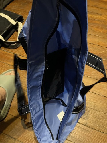 Vintage 90s L.L. Bean Boat And Tote Canvas Bag Black/white And Other - Picture 8 of 9