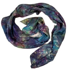 Hand Made Tie Dye Multicolor Colorful 100 Silk Scarf Fashion Boho G1 