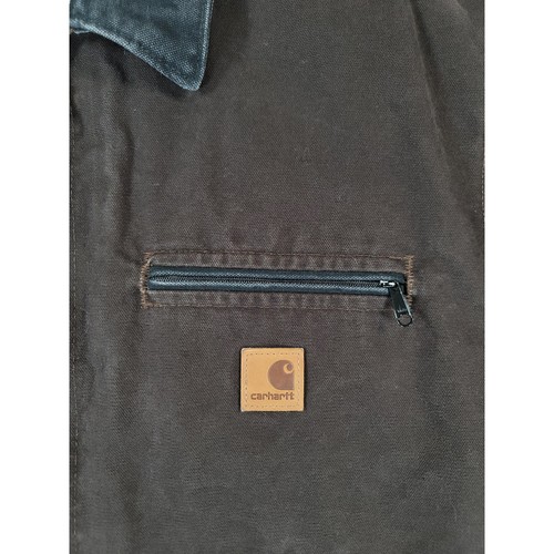 Carhartt J97 DKB Detroit Jacket Mens Brown Work Jacket Coat Canvas Size L - Picture 3 of 13