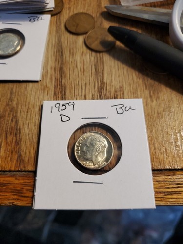 1959 D Roosevelt Dime BU 90% Silver 10c US Coin Free Shipping 🇺🇸