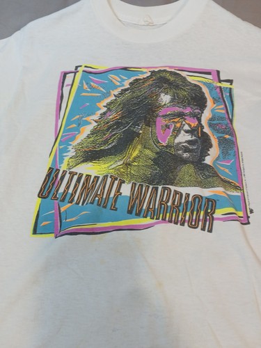 Vintage 90s WWF Ultimate Warrior 1990 MEDIUM Small Rare Wrestling - Picture 7 of 11