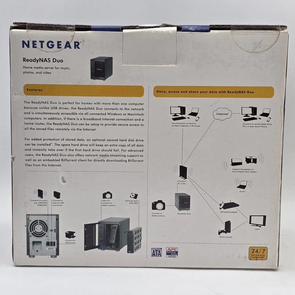 Netgear RND 2210-100NAS ReadyNAS Duo Home Media Server 2TB NEW SEALED - Image 4 of 4