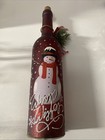 Snowman Lightup Wine Bottle Christmas Holiday Table Decoration
