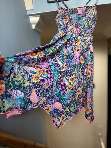 Monsoon Purple Floral Party Wedding Swing Dress Occasion Girl Age 12-13 Boho - Picture 2 of 9