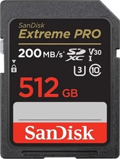SanDisk Extreme Pro 512GB SD Class 10 SDXC Memory Card  