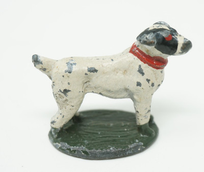 Antique Cold Painted Miniature Jack Russell Terrier Dog Germany Cast Lead Metal