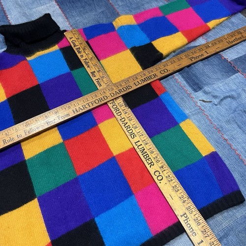 Maglione vintage Rafaella angora misto lana medio vintage anni 80 90 color block vintage - Foto 4 di 5