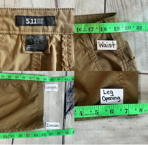 5.11 Tactical Series Ripstop Cargo Pants Mens 38x30 Tac-143 Khaki Beige Hiking - Picture 3 of 13