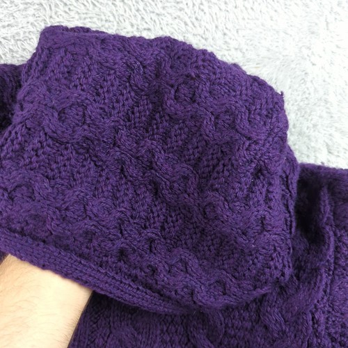 Aran Crafts Pullover Damen M lila Zopfmuster Reißverschluss Merinowolle Taschen Hoodie - Bild 11 von 17