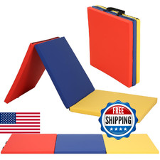 FDW Gymnastics Tumbling Mat - Foldable, Portable, Thick Exercise Mat for Home Gy