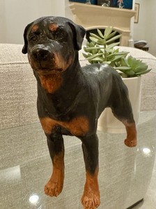 STANDING ROTTWEILER Dog Original Ceramic Hand Made Clay SIGNED M WALL RARE