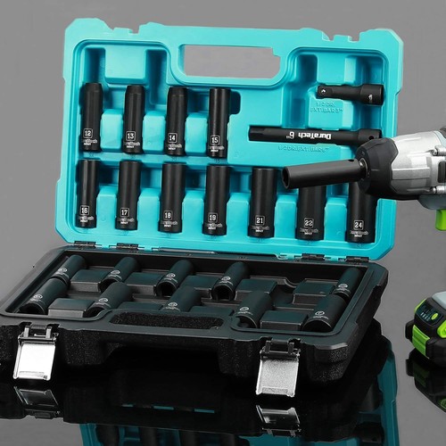 DURATECH 24-Piece Impact Socket Set, 1/2" Drive Deep Drive, Deep, 24pcs - Picture 6 of 7