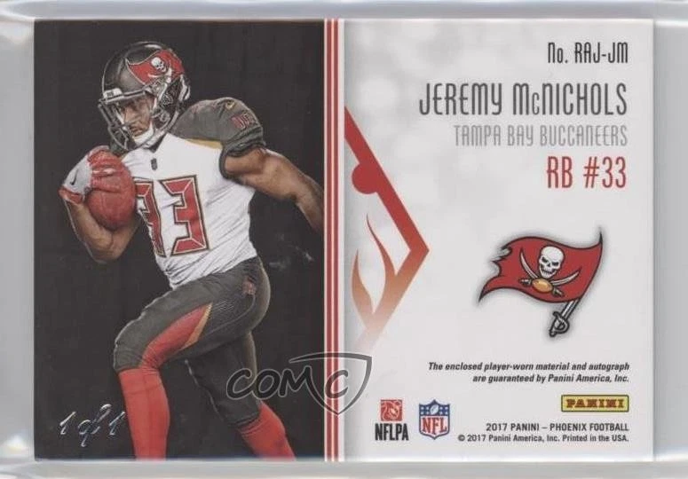 2017 Phoenix Laundry Tag NFL 1/1 Jeremy McNichols RPA Patch Auto RC Shield xa7 - Image 2 of 3