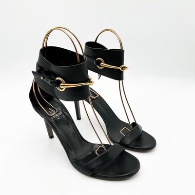 Gucci Heels Horsebit Black Leather Ursula Sandals 38, 8 | eBay