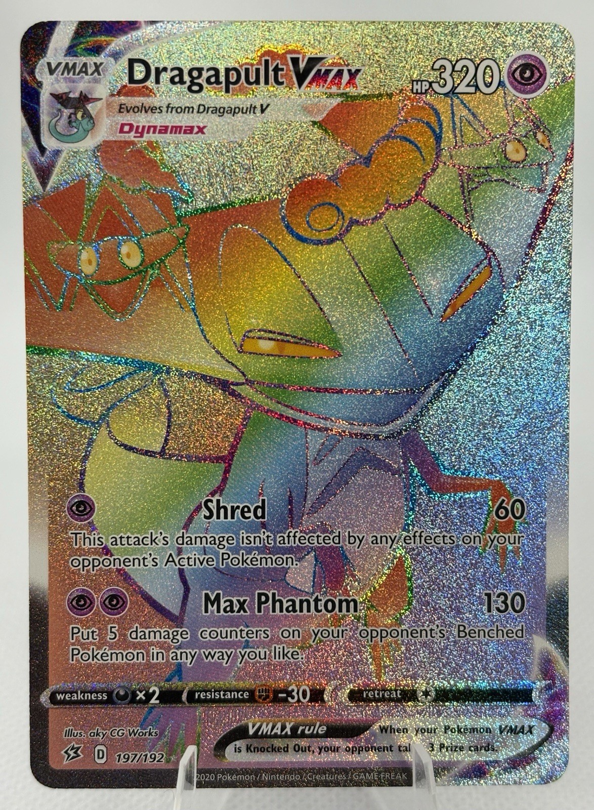 [NM] Dragapult VMAX 197/192 - Rainbow Secret Rare Rebel Clash Pokemon TCG
