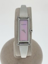 GUCCI 1500L Quartz Analog Pink Silver Stainless Swiss Luxury Watch JAPAN