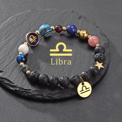 Zodiac Gemstone Bracelets For Women – Horoscope Healing Crystal String Bracelet Gift