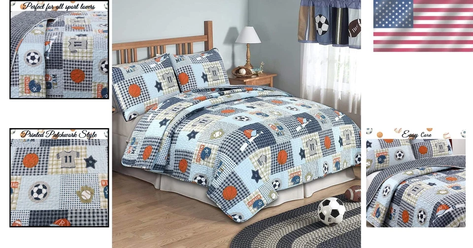 Basketball Soccer Football Bedding Set - Image 2 of 4