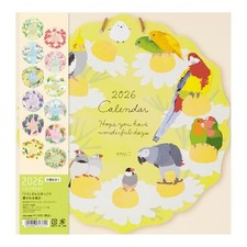 Midori 2026 Wall Calendar Die-Cut Bird Pattern 31371006