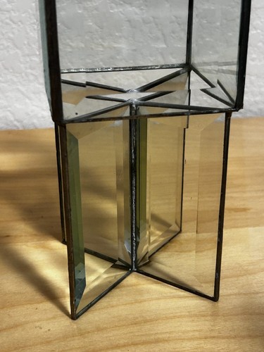 3 Vintage Copper Beveled Glass Square Votive Candle Holders - Bild 19 von 19