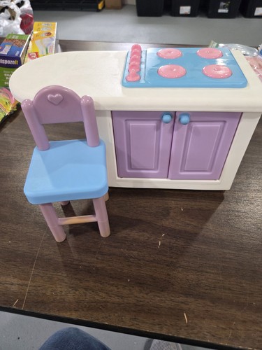 LITTLE TIKES BARBIE DOLL SIZE DOLLHOUSE KITCHEN STOVE ISLAND CABINET OVEN WITH - Picture 2 of 10
