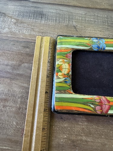 Marco de fotos vintage pintado a mano iris floral negro 5" x 6,75" - Imagen 15 de 15
