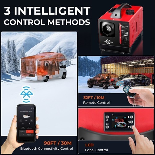 GEARZAAR Diesel Air Heater All-in-One 8KW with LCD Remote Control Bluetooth NEW - Picture 6 of 51