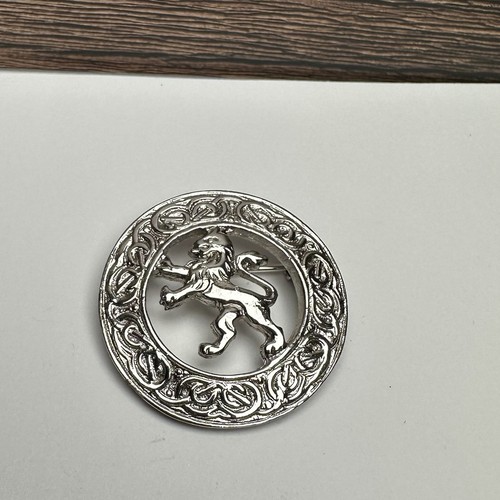 Keltische Knoten mit Löwe signiert CJ Schottland - Carrick Schmuck runde Brosche Anstecknadel