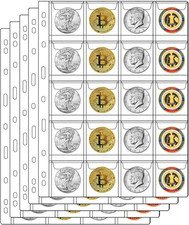 20-Pocket Coin Pages for Collectors, Standard 9-Hole Coin Collection Pages fit M
