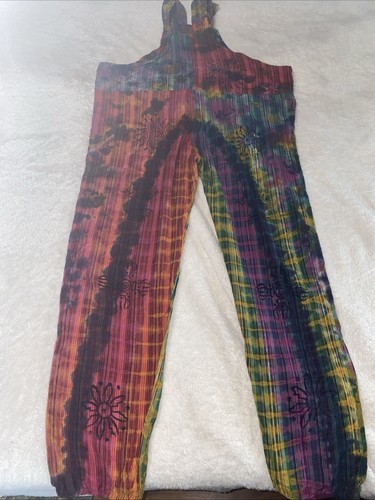 Rising International Overalls Jumpsuit Womens Sz M Sun Tie Dye Hippie - Picture 15 of 18