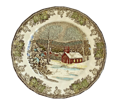Johnson Brothers Speiseteller 4er Set Schulhaus Winterszene Englisch Cottag - Bild 6 von 10