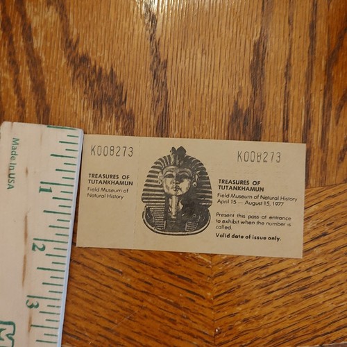 1977 Treasures Tutankhamun King Tut Ticket Field Museum Natural History Chicago - Picture 5 of 6