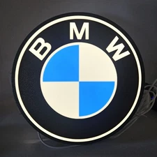 BMW Decor Man Cave Desk LED Lightbox USB Powered light sign shop 8.5 inch Round