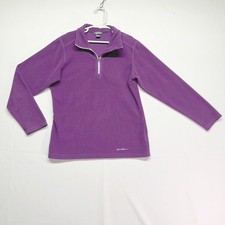 Eddie Bauer Kids Purple Long Sleeve Fleece 1/4 Zip Pullover Sweatshirt Size M 10