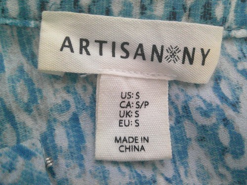Artisan NY Damen Bluse ärmellos V-Ausschnitt blau türkis Top Größe S - Bild 3 von 9