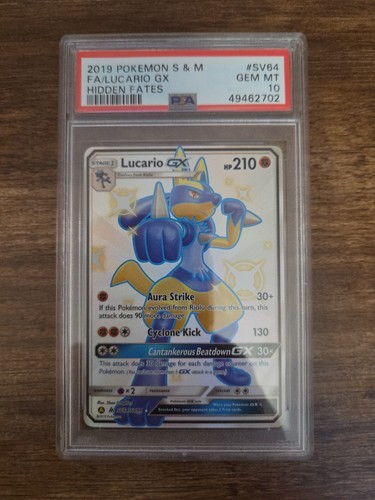 2019 Pokémon Sun And Moon Hidden Fates Sv64/SV94 Lucario GX PSA 10