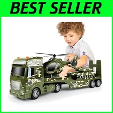 Green Military Semi Truck Toy with Lights
