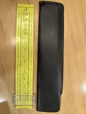 Vintage - Pickett Microline 120 Yellow Slide Rule with Black Case Yellow