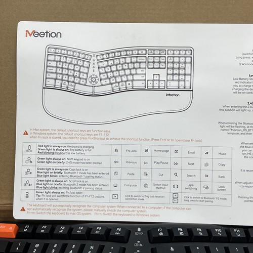 Ergonomic Keyboard and Mouse Wireless, Bluetooth/2.4G Ergo Split Keyboard wit... - Picture 8 of 10