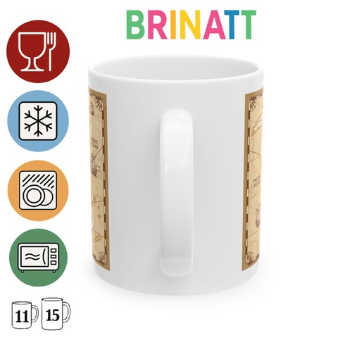 Keramiktasse - alte Weltkarte - lustiges Kaffeeliebhaber Geschenk, Teetasse, Bürotasse - Bild 5 von 9