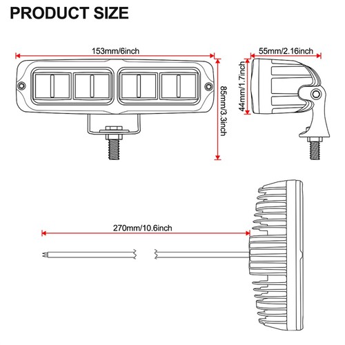 2PC 6in LED Work Light Bar Driving White Spot Flood Fog Offroad SUV ATV Truck US - Picture 9 of 10